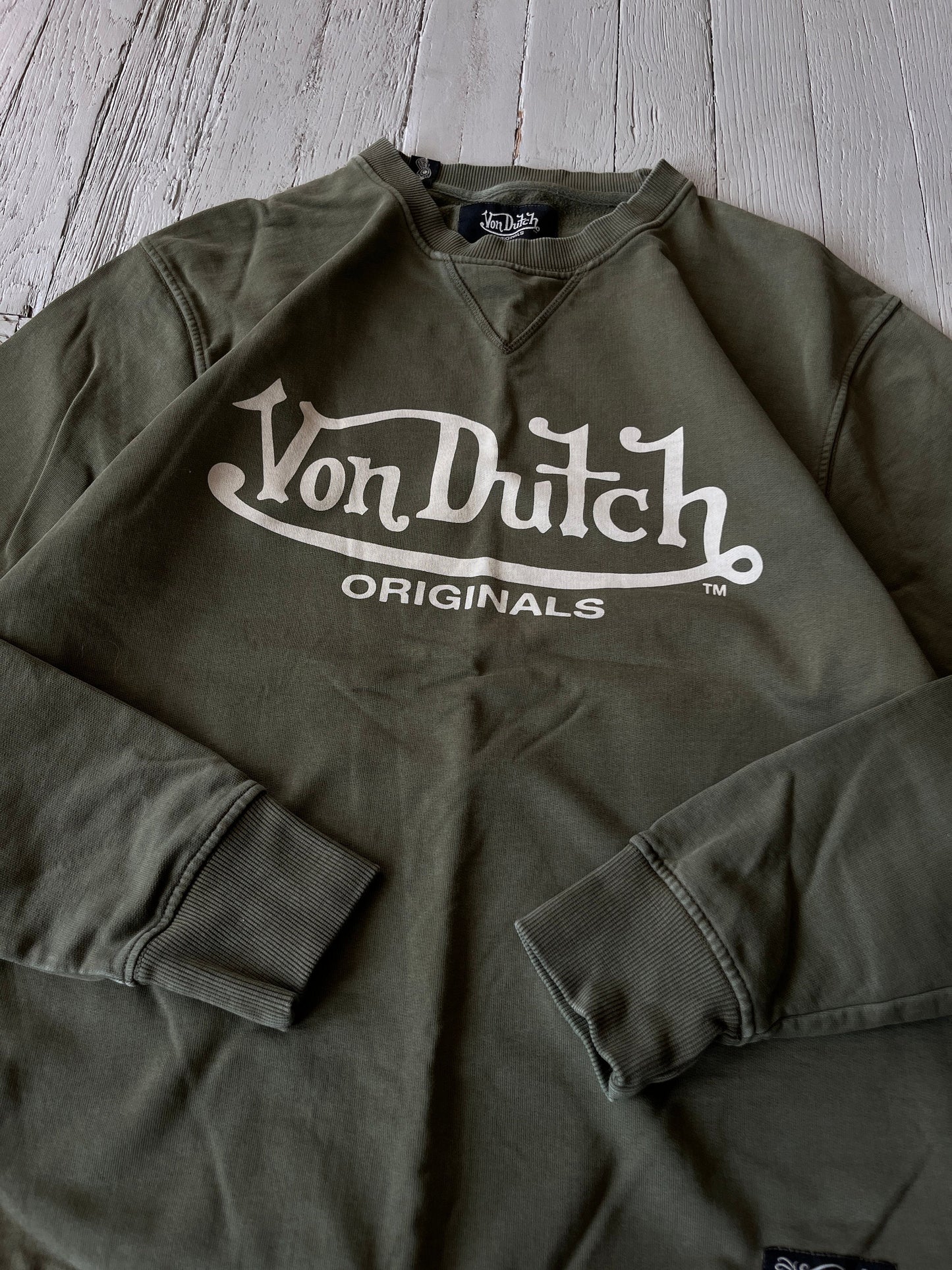 S Vintage Von Dutch Logo Crewneck Baggy Sweatshirt