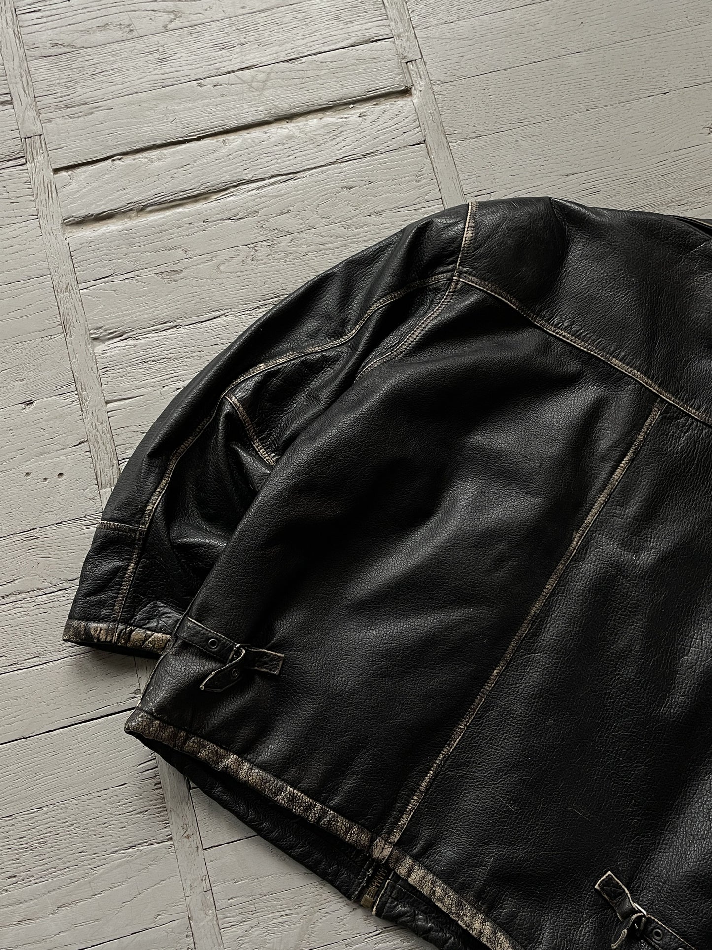 Vintage Real Leather Aviator Jacket