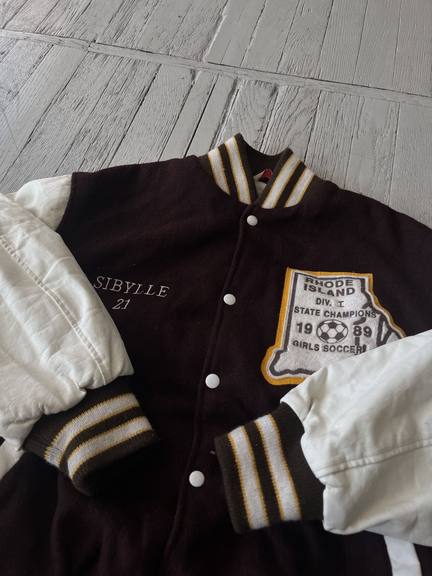 Vintage College Varsity Wool Bomber Jacket