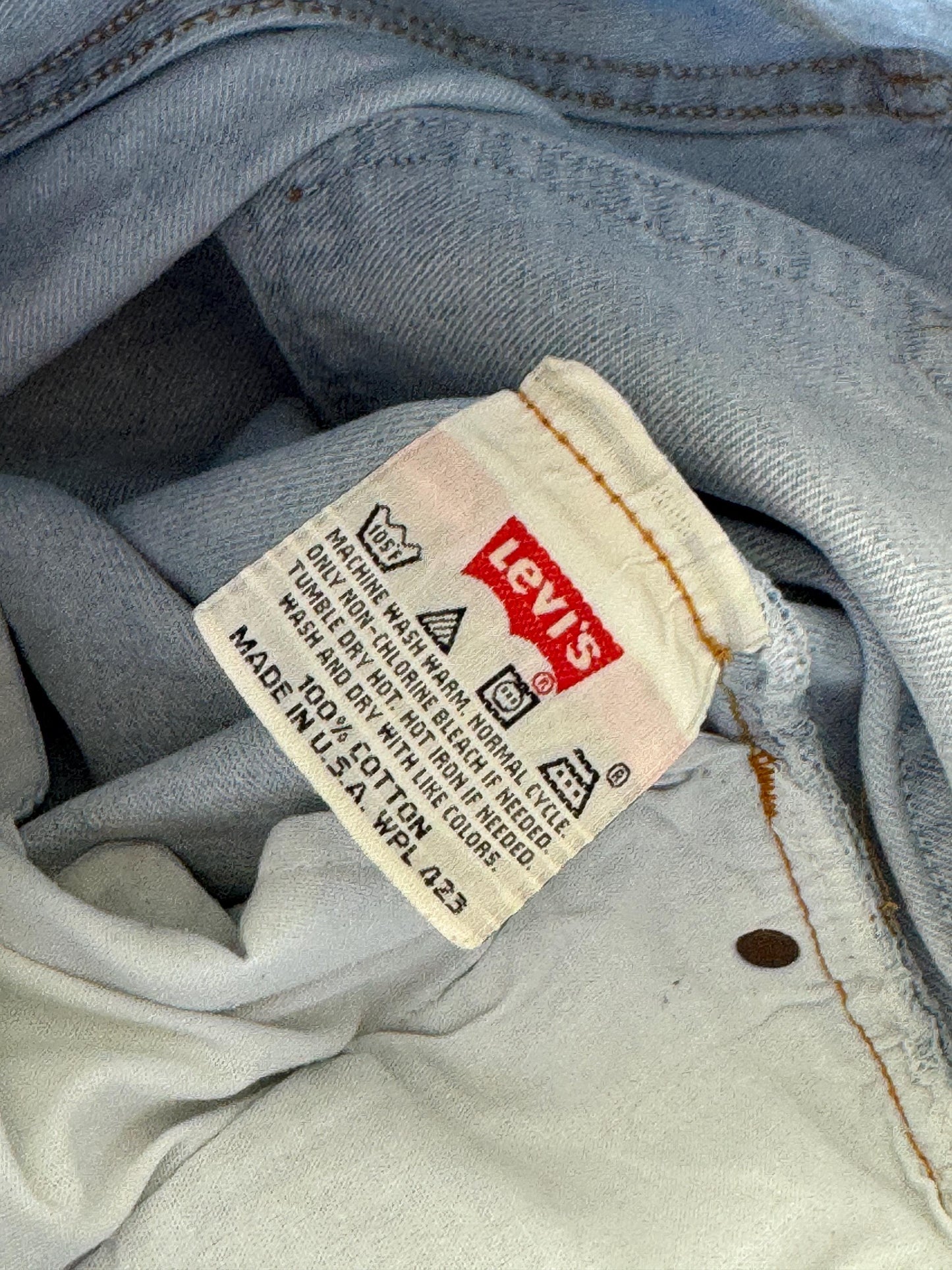 Vintage 90s Levi's 501 Washed Blue Denim Jeans