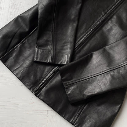 S Vintage 00s Gap Leather Full Zip Jacket