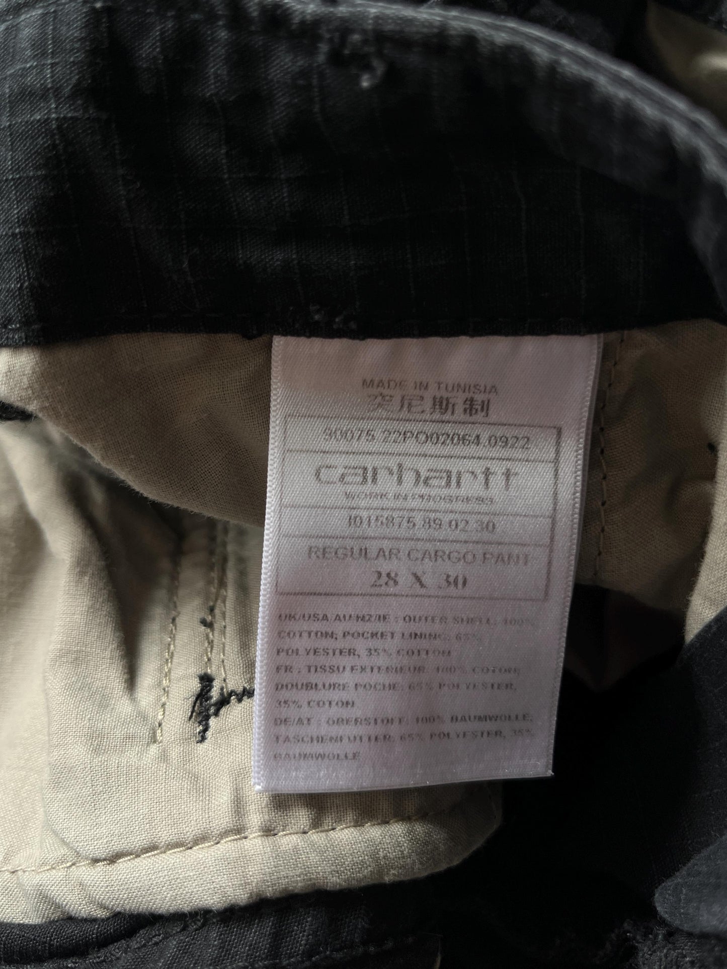 28x30 Carhartt WIP Regular Fit Cargo Pants