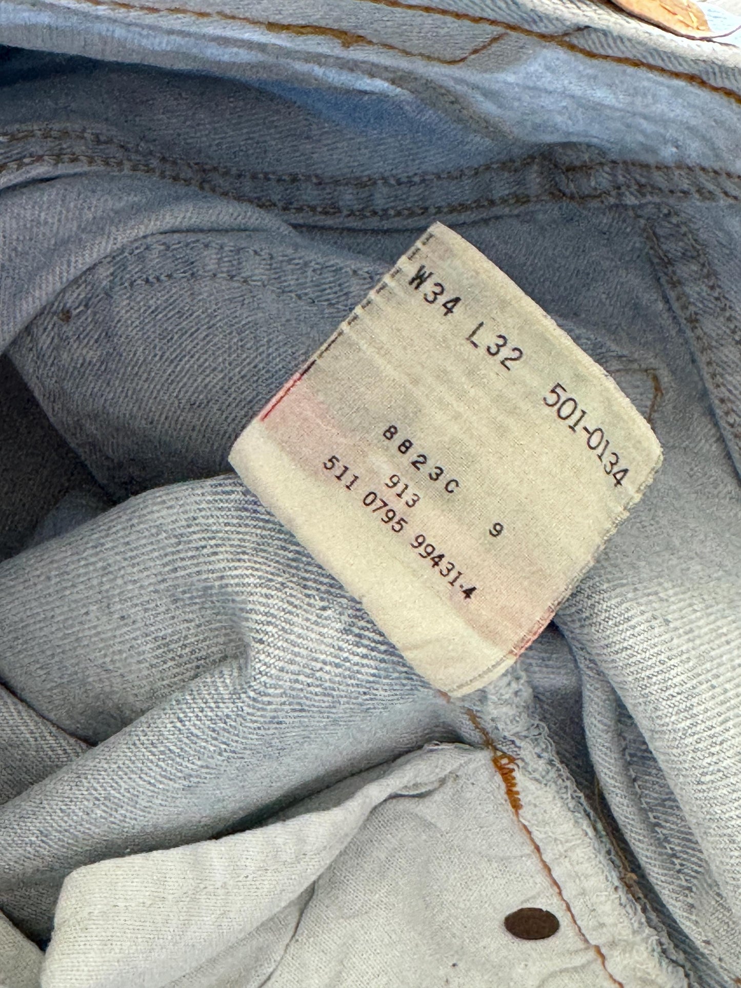 Vintage 90s Levi's 501 Washed Blue Denim Jeans