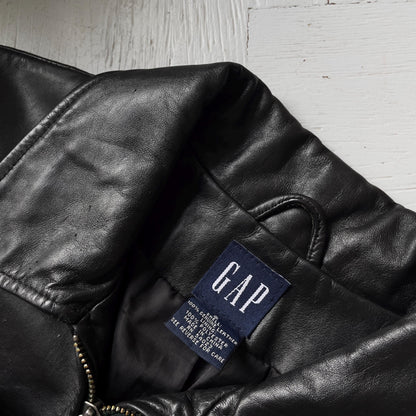 S Vintage 00s Gap Leather Full Zip Jacket