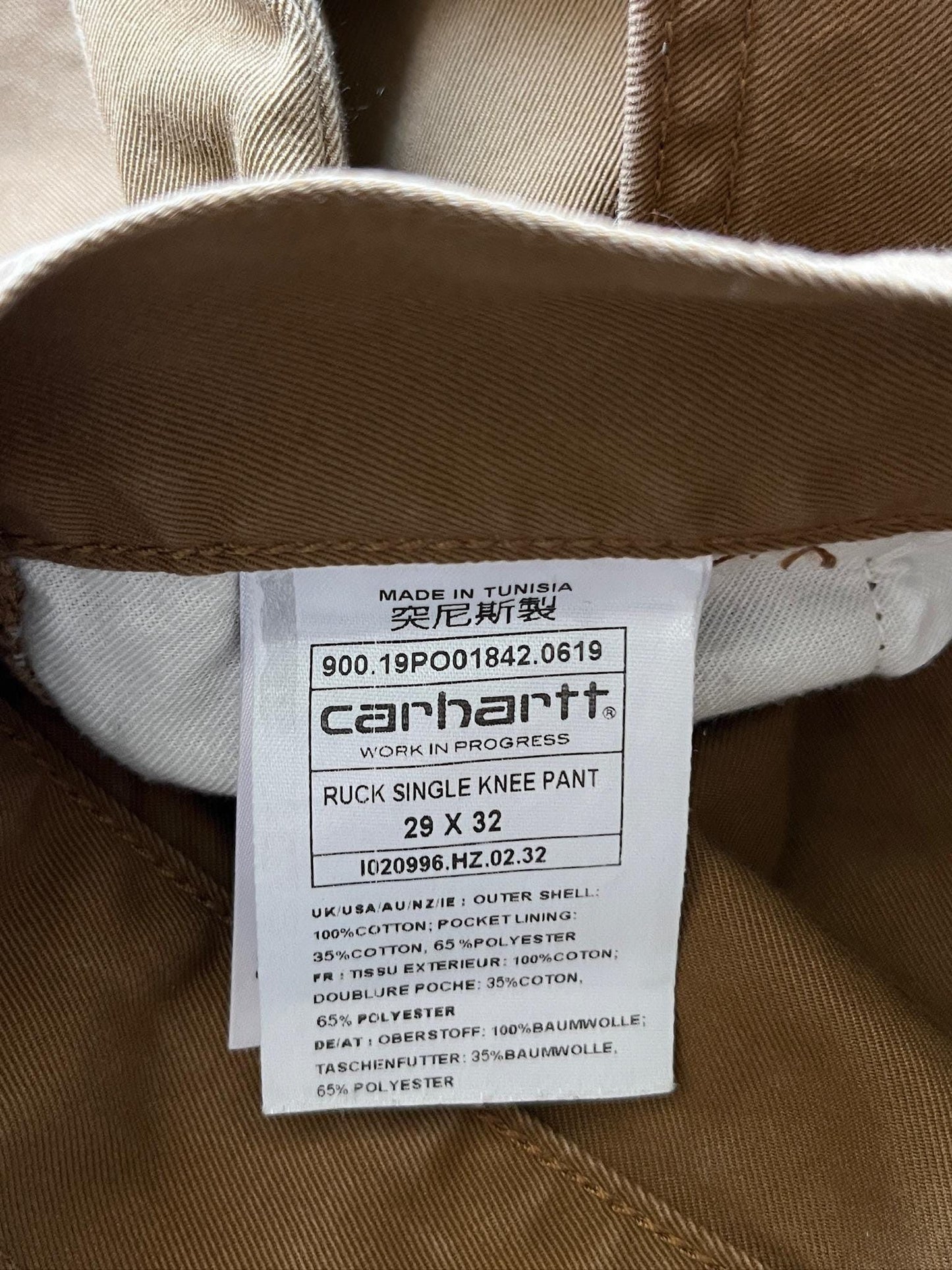 29x32 Carhartt WIP Ruck Single Knee Denim Work Pants